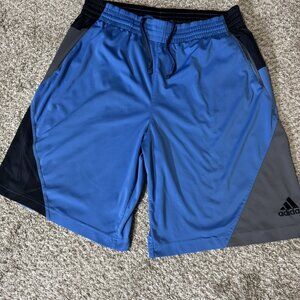 Adidas Men's Activewear Shorts Blue Black Gray Size Large Inseam 10"